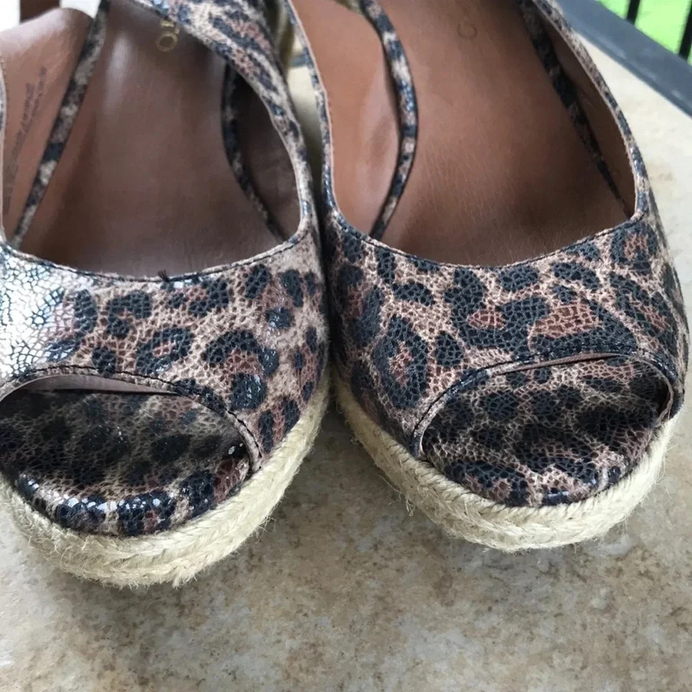 Franco Sarto Calvin Leopard Print Wedge Sandals